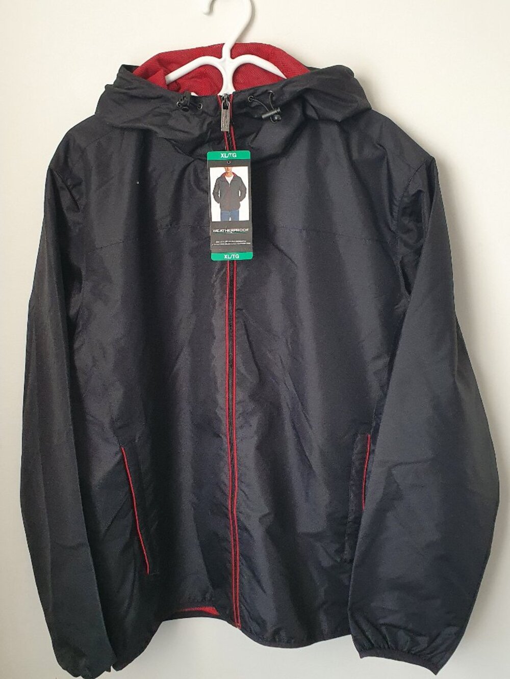 NWT Weatherproof Men's Hooded Windbreaker Jacket - Size XL